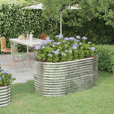 vidaXL - Plantenbak - 152x80x68 - cm - gegalvaniseerd - staal - zilverkleurig