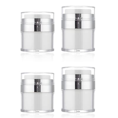 Ynkkvre Airless Lotionflessen 30ml & 15ml – 4 Stuks Vacuüm Lotionverpakking van Acryl – Lichtdicht Dubbelwandig – Herbruikbare Airless Pomp voor Lotion, Emulsie & Serum