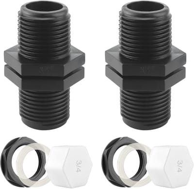 Famanu - Tankdoorvoer 3/4 inch regentondoorvoer set van 2 PVC