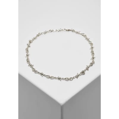 Urban Classics - Gothic Halsketting - Barbed Wire Necklace - zilverkleurig