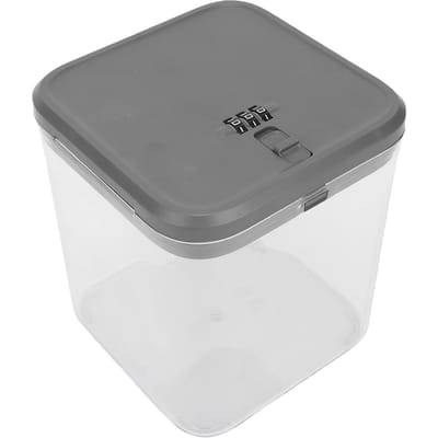 Boîte de Verrouillage pour Médicaments avec Serrure à Code Boîte de Rangement Verrouillable Boîte de Verrouillage pour Collations Nourriture Téléphone pour Maison Dortoirs Bureau Gris Transparent L white