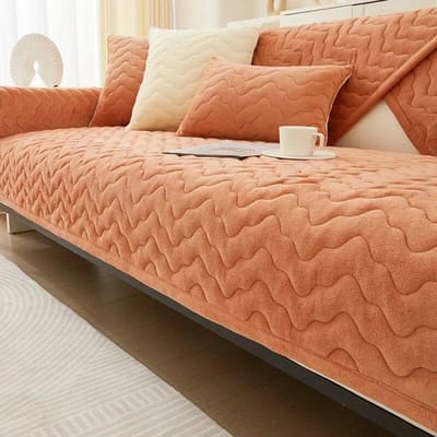 Golven Lijnen Bankhoes Winter Verdikking Warm Pluche Bankhanddoek Antislip Leer Universeel Effen Kleur Bankkussens Woonkamer 70x70cm 1pcs