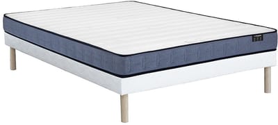 Vente-unique Bedset 160 x 200 cm met gestoffeerd bed en pocketveringmatras van 19 cm - DAYNI van YSMÉE