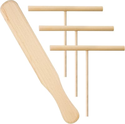 Pannenkoekenbakset Inclusief Houten Spatel en 3 Rakes voor Perfecte Crêpes