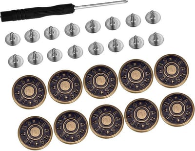 WiseGoods Luxe Set Broek Knopen - Jeansknopen - Accessoires Broeken - Hobby - DIY - Naaien - Handwerken - Knoop - Knoopjes - 10st