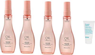 4 x Schwarzkopf - Oil Ultime Rose Finishing Oil - 100ml + Willekeurig Travelsize