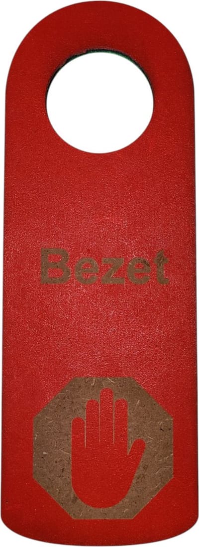 Djemzy - deurhanger - deur bordje - Bezet rood- Vrij groen- dubbelzijdig - laser gegrafeerd hout - 6 mm mdf
