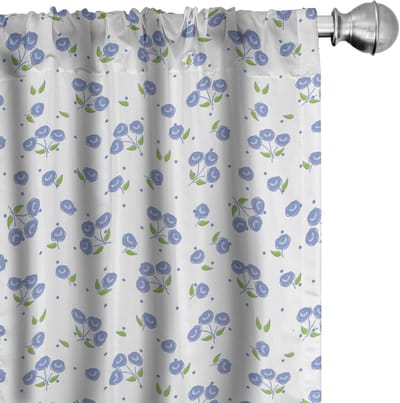 ABAKUHAUS Bloemen Gordijnen – 2x75x225 cm – Mikrofaser – Halverduisterend