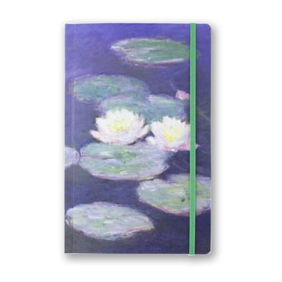 Lanzfeld Monet - Kunst Notitieboek A5 - Gelinieerd - Waterlelies bij Avondlicht - 80 Pagina's - Softcover