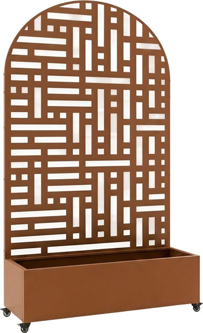 Plantenbak met privacyscherm Bernalda 190x120x38 cm bruin casa.pro