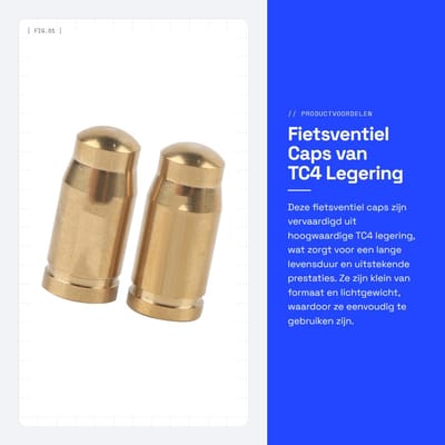 Dailygoods- Ventielkap - TC4 Legering - 2 Stuks - Fiets Ventieldopjes - Lichtgewicht - Kleur: Goud - Mini Formaat - Ventieldop