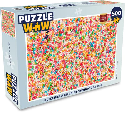 Puzzel Suikerballen in regenboogkleur - Legpuzzel - Puzzel 500 stukjes