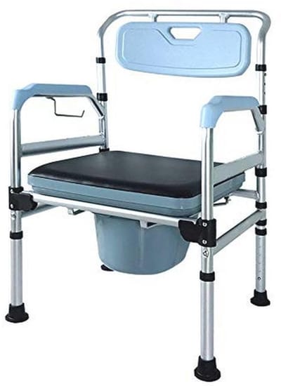 Verstelbare Toiletstoel met Afneembare Toiletemmer en Antislip Poten - Ideaal voor Ouderen en Gehandicapten