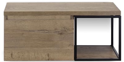Frozen Badmeubelset 100 cm - Greeplijst in Kleur - Zwart Frame - Wastafelbovenblad Tabacco