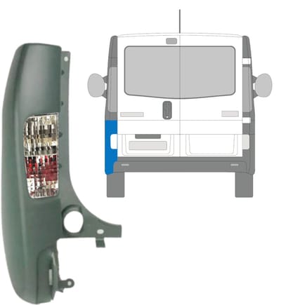 Achterbumper hoek met lamp voor Renault Trafic 2001-2014 / Links / Set