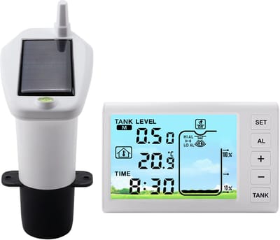 Zonne-energie aangedreven waterniveaumeter met alarm