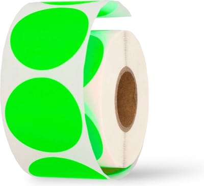 Stickers - Fluor Groen - O25 mm - (1000 STUKS) - Blanco - Sluitstickers - Sluitzegels - Etiketten - Stickers - Fel Groen