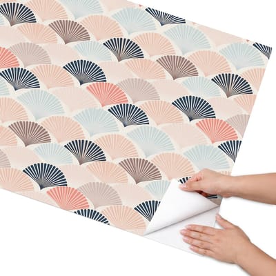 Coloray Meubel Wrap Folie - Roze Meubelfolie - 75x150 cm - Wrapfolie Keuken Pastelfans - Decoratiefolie - Retro Meubelfolie - Meubel Wrap Folie - Woonkamer decoratie - Achtergronden en patronen