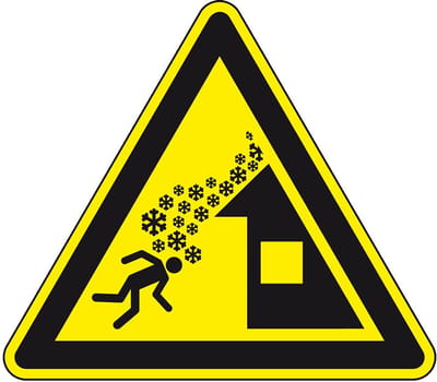 Waarschuwingssticker daklawine - ISO 7010 - W040 50 mm - 10 stuks per kaart