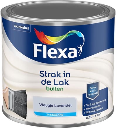 Flexa - Strak In De Lak Buitenlak Zijdeglans - Vleugje Lavendel - Mengverf - 500 Ml