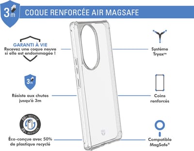 Force Case, Hoesje geschikt voor Honor 200 - AIR Versterkt Tryax System 3M, Transparant