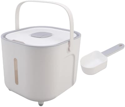 Dailygoods- Rijstdoos 10Kg - Luchtdichte Opslagcontainer - Flip-Top Deksel - Voor Granen/Voedsel - Materiaal: PP - Afmetingen: 26x26x25 cm - Voedselopslag