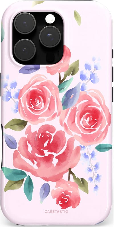 Casetastic hoesje geschikt voor Apple iPhone 16 Pro - MagSafe - Dubbellaagse bescherming - Aquarel pracht - Fashion Case - Lichtroze Lavendel