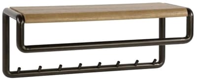 Kapstok Luno Drift Brown 8 Haken Roede & Hoedenplank