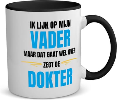 Akyol - ik lijk op mijn vader koffiemok - theemok - zwart - Papa - liefste vader - cadeautje - verjaardagscadeau - verjaardag - cadeau voor papa - cadeau - kado - geschenk - gift - papa artikelen - vaderdag - 350 ML inhoud