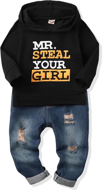 2-Delige Jongenskleding Set: Zomer Romper Wit en Gescheurde Jeans Shorts