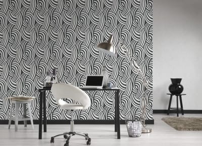 Retro behang zwart wit 953511