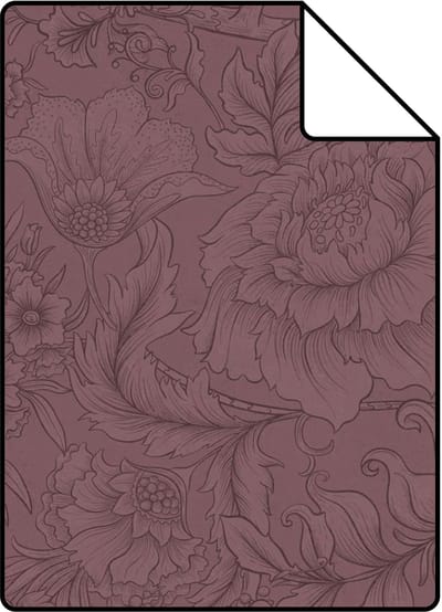 Proefstaal ESTAhome behang bloemmotief mauve paars - 26.5 x 21 cm - 131856-S