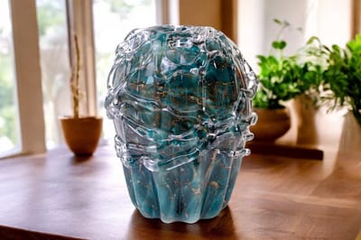 Loranto - Grote Urn - Serenity Groen met Bladgoud - Urnen 3L - Urnen