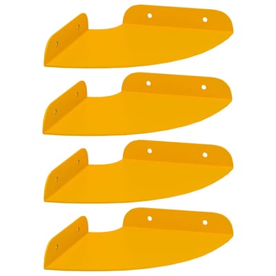 vidaXL - Hoek - Plank - 4 - st - Mosterdgeel - 15 - x - 15 - x - 2 - cm