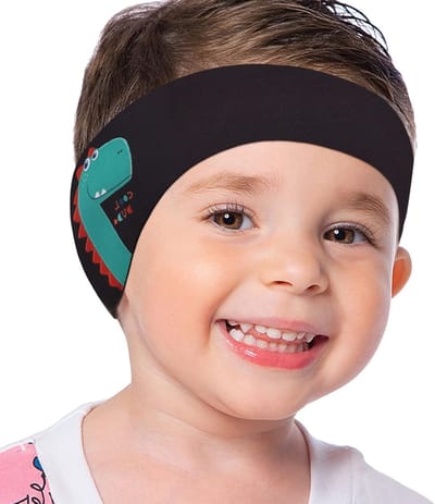 Kinderen Zwemhoofdband met Dino Ontwerp - Schattige Oorkappen voor Wateractiviteiten, Neopreen en Elastisch