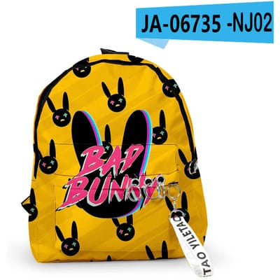 Populaire Nieuwigheid Coole Bad Bunny Rugzakken Jongens/Meisjes Leerling Schooltassen 3D Print Sleutelhangers Oxford Waterdicht Schattige Kleine Rugzakken