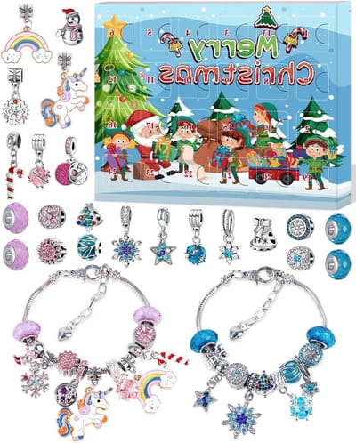 oCreon Armband Advent Kalender 2024 voor Kinderen - DIY Sieraden Kits en Eenhoorn Cadeaus voor Meisjes