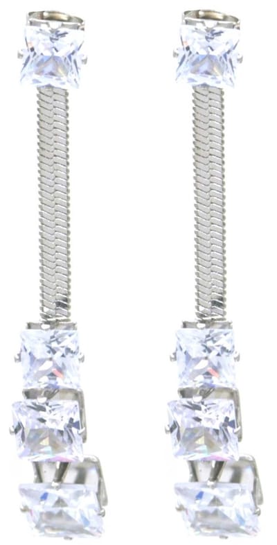 Oorbellen met Kralen - Oorhangers - RVS - 6 cm - Zilverkleurig