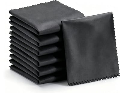 BOTC Brillendoekje - 10 stuks Microvezel reinigingsdoekjes - Lensreinigingsdoekje - Brillenreinigingsdoekjes - 15x18 cm - Zwart