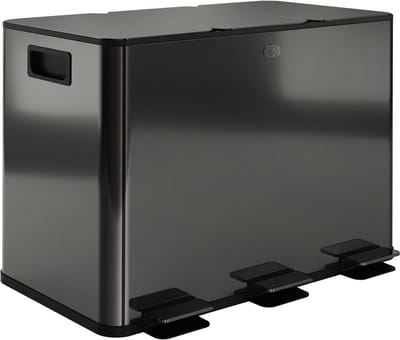 HOMCOM Prullenbak Roestvrij staal, Kunststof 61,9L x 36,6B x 43,2H cm Zwart