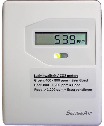 CO2 meter SenseAir eSENSE FAI Light (geen alarm) - betrouwbare CO2 meter voor scholen, kinderdagverblijven, kantoren en woningen