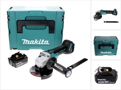 Makita DGA 506 T1J Snoerloze haakse slijper 18 V 125 mm borstelloos + 1x oplaadbare accu 5.0 Ah + Makpac - zonder lader