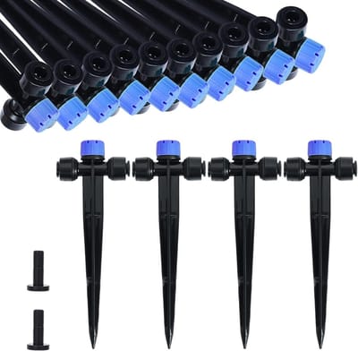 Druppelirrigatie Emitters - Verstelbare Sproeiers - Tuin Bewatering - 8-Gaats Waterstroom - Voor 1/4 Inch Slang - Zwart