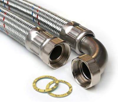 Pantserslang DN32 - Flexibele slang - Waterleiding aanleggen - Boog ontwerp - 200 cm lengte - Zilver