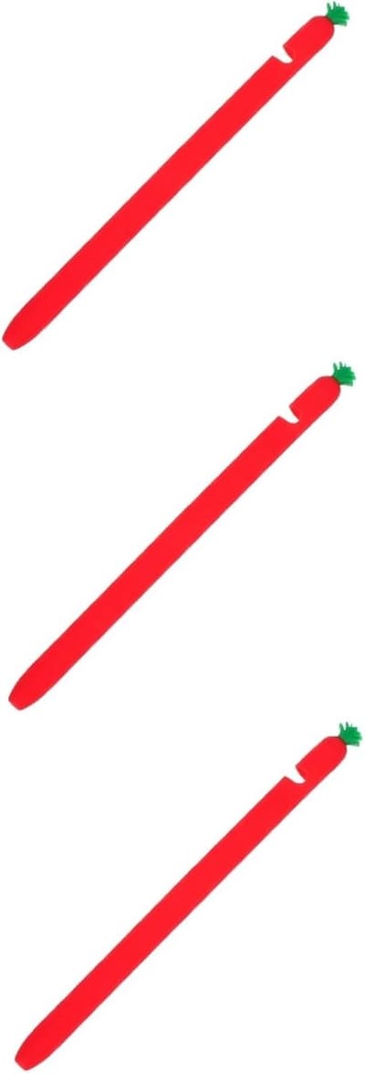 Pen Etui - Stylus Hoes - Stylus Bescherming - Huidvriendelijk Siliconen - 3 Stuks - Rood