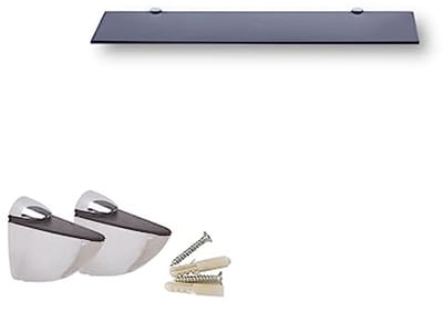 Glazen Wandplank Zwart 6mm ESG Veiligheidsglas voor Badkamer en Keuken