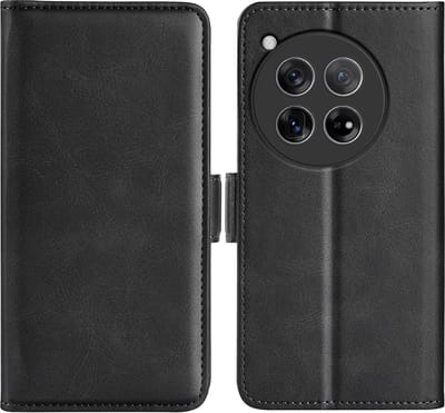 MobyDefend Hoesje - Geschikt voor OnePlus 12 - Luxe Wallet Book Case (Sluiting Zijkant) - Zwart