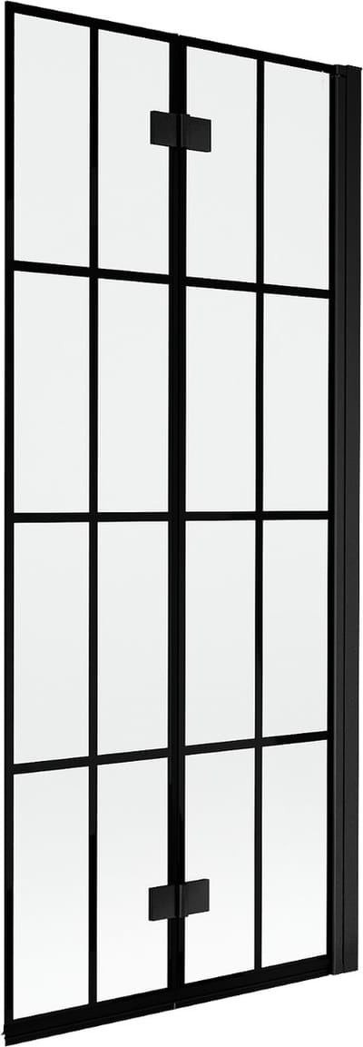 Mexen Mist badwand 2-delig rechts 80 x 150 , zwart raster, zwart - 8A9-080-002-70-77-P