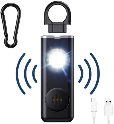 Dailygoody - Pocket Alarm - Persoonlijk Alarm met LED - Oplaadbaar Veiligheidsalarm - Veiligheid - Alarm voor Vrouwen en Kinderen - Compact formaat -