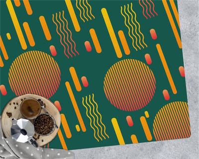 Coloray Vloerbeschermer - Retro zonsondergang Vloerbeschermer Bureaustoel - 100x70 cm - Veelkleurig Vloerbeschermer Harde Vloer - Motif Vloerbeschermer - Mótif Vloerbeschermer - Rechthoekige Mat - Abstracties Thema